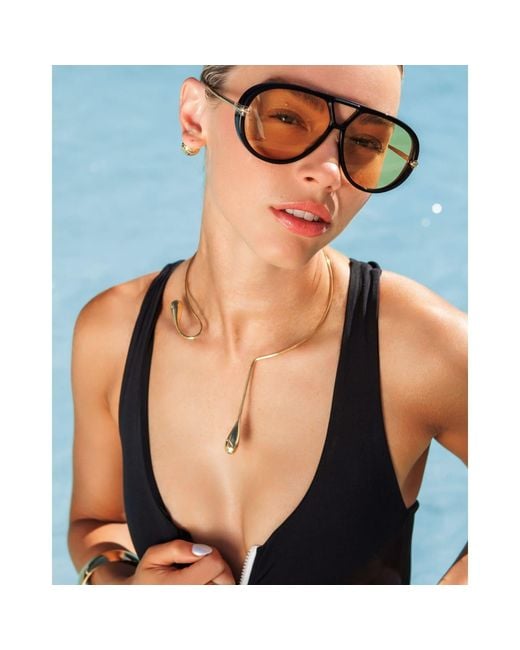 VIEA Metallic Leila Golden Drop Choker