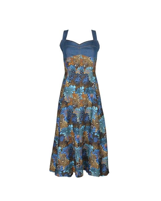 Lalipop Design Blue Midi Dress