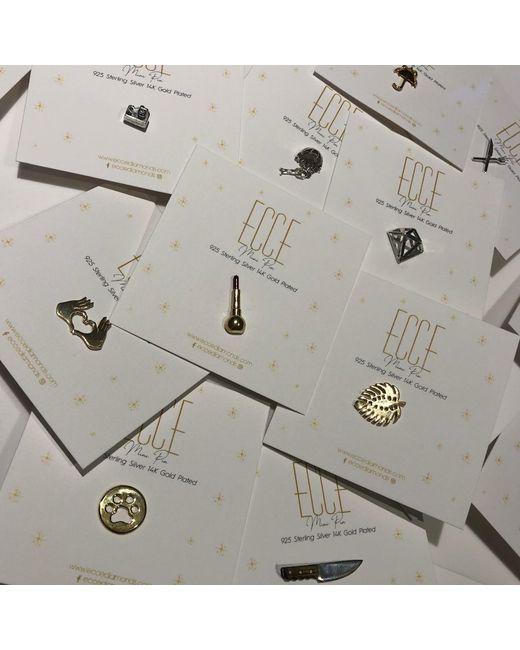 Ecce | Artisan Diamonds White 925K Sterling Baguette Bread Mini Pin