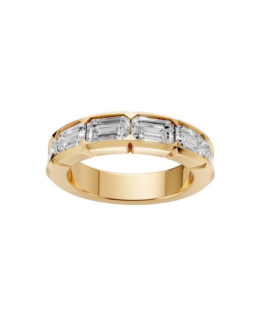 Aya Fine Jewelry Metallic Emerald Cut Lab Diamond Eternity Geometric Wedding Band Ring