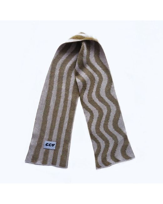 Ccy Currency Multicolor Striped Scarf