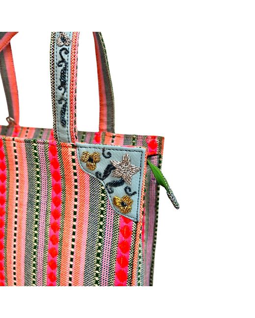 Simitri Red Kinara Tote Bag