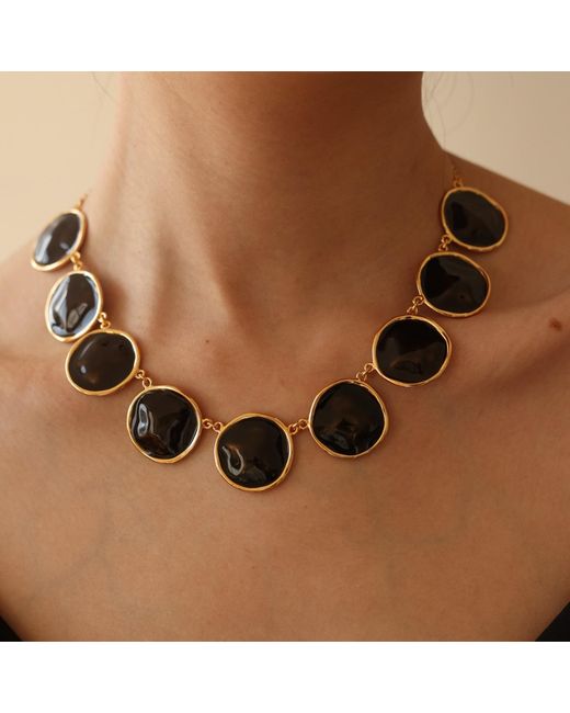 Retro Chic Multicolor Enamel Ripple Necklace