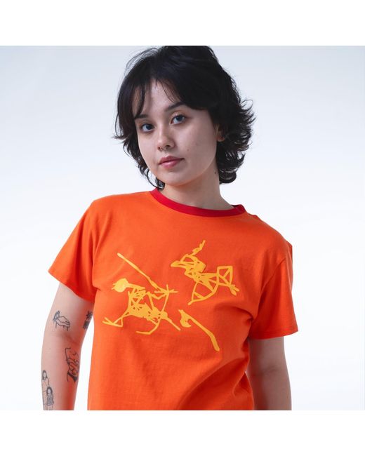 Lilia Munn Orange Boxy Organic Cotton Graphic Tee – for men
