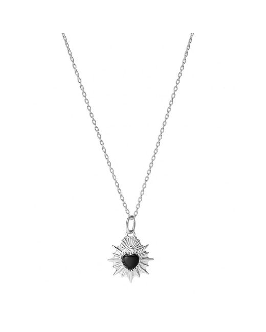 FV Jewellery Metallic La Stèle Onyx Heart Necklace