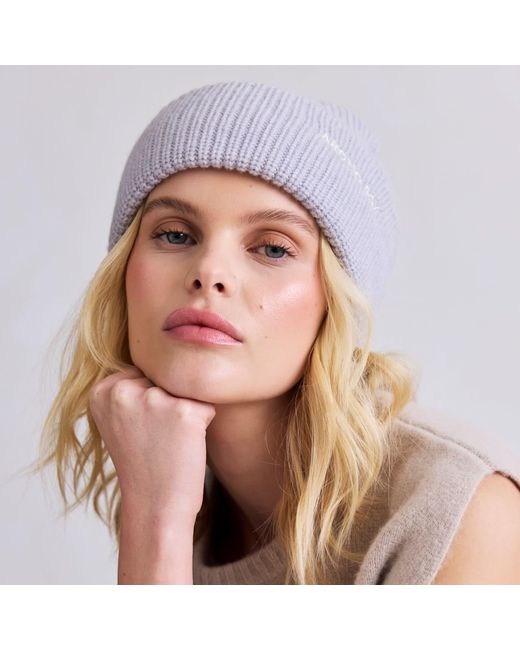 Arctic Fox & Co. Gray Embroidered Merino Wool Beanie