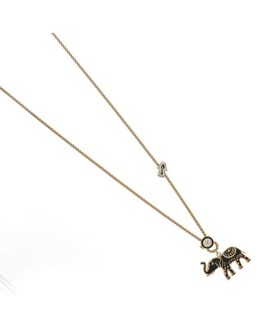 Ebru Jewelry Metallic Spiritual Elephant Talisman Long Chain Necklace