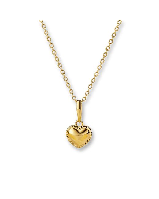 Classicharms Metallic Vermeil Carved Heart Pendant Necklace