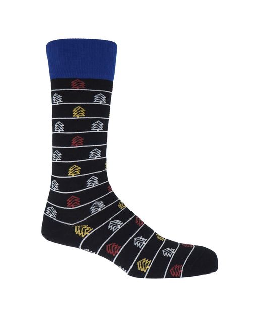 Peper Harow - Made in England Blue Check & Christmas Tree Socks Bundle for men