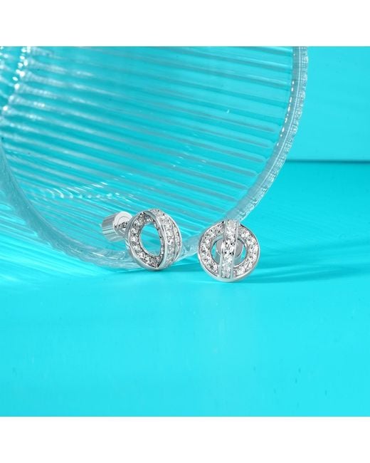 Meulien Metallic Circle And Arc Stud Earrings