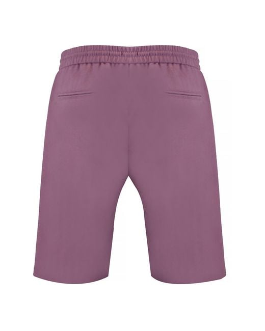 DAVID WEJ Purple Kingston Linen Blend Short for men