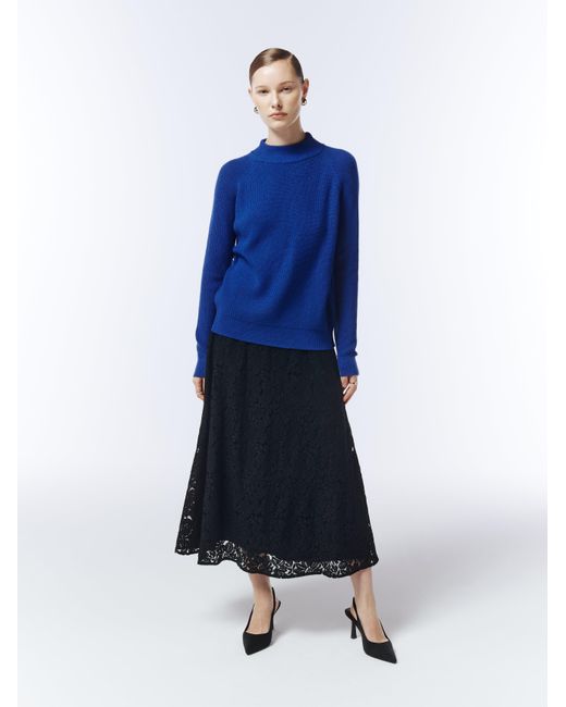 Sour Figs Blue Structured High-Neck Jumper