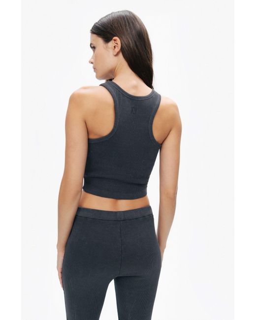 Nocturne Gray Ribbed Bell-Bottom Pants
