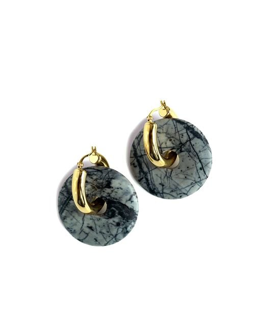 Edgar Navarro Jewelry Green Edgar Navarro Network Jasper Hoop Earrings