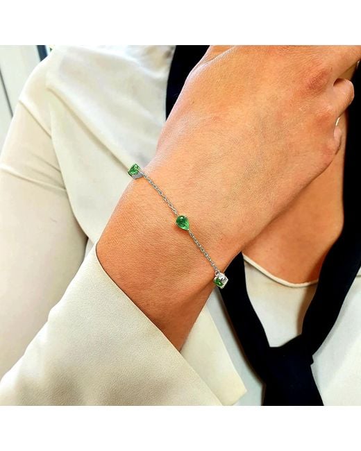 Harfi Metallic Emerald May Birthstone Minimalist Bracelet
