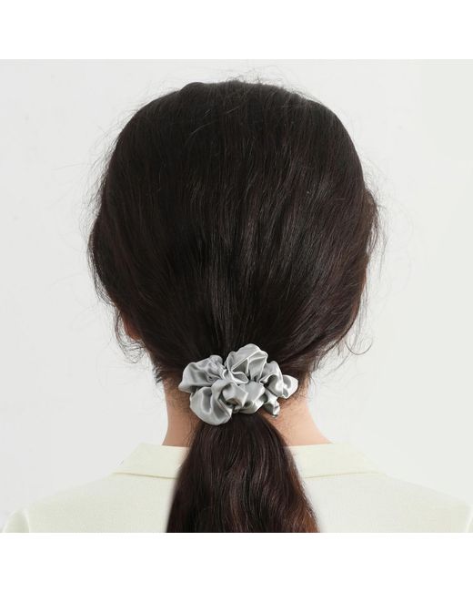 Soft Strokes Silk White Pure Mulberry Silk Mini Scrunchie Set Of Five