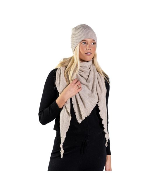 tirillm Gray Neutrals Palma Triangle Cashmere Scarf Light