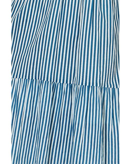 Yumi' Blue Stripe Cotton Mini Sun Dress