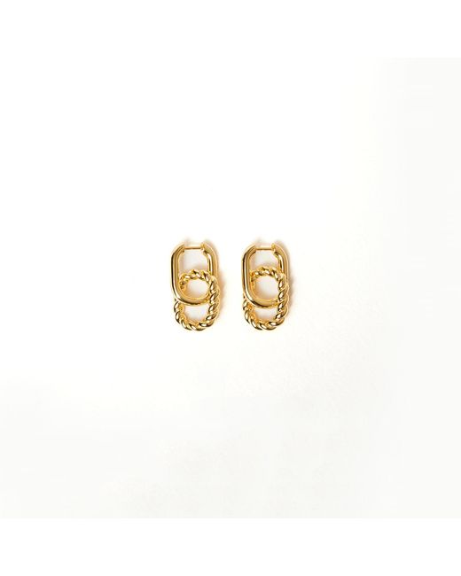 Freqnc Atelier Metallic Baddie Convertible Twist Hoop Earrings