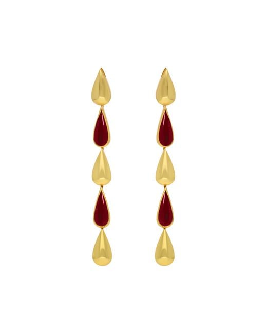 Lavani Jewels White Balance Garnet Earrings