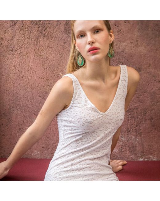 Roses Are Red White Poppy Lace Dress