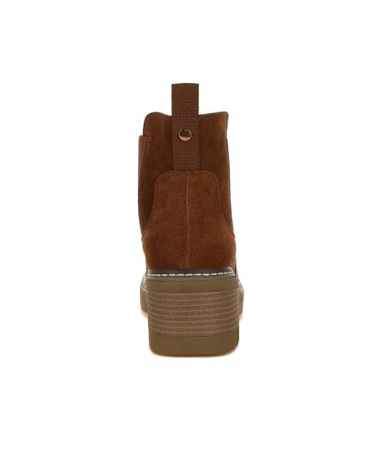 Rag & Co Brown Vostok Suede Chunky Chelsea Boots