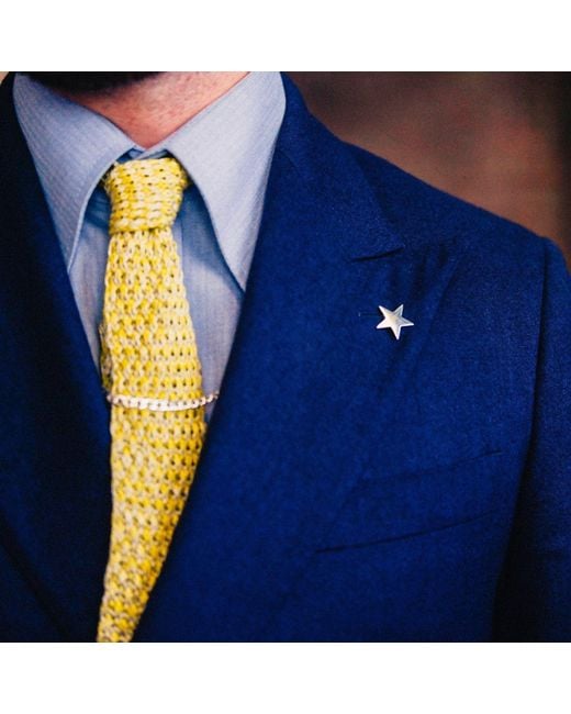 Edge Only Metallic Star Pin Sterling for men