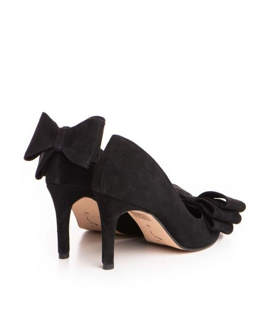 The 5Th Element Black Suede Bow Pumps
