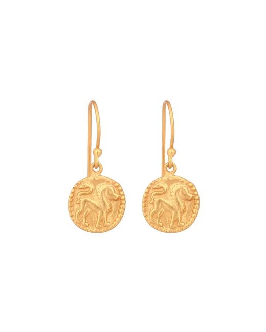 Opium Jewels Metallic Vintage Plated Shiva Dog Earrings
