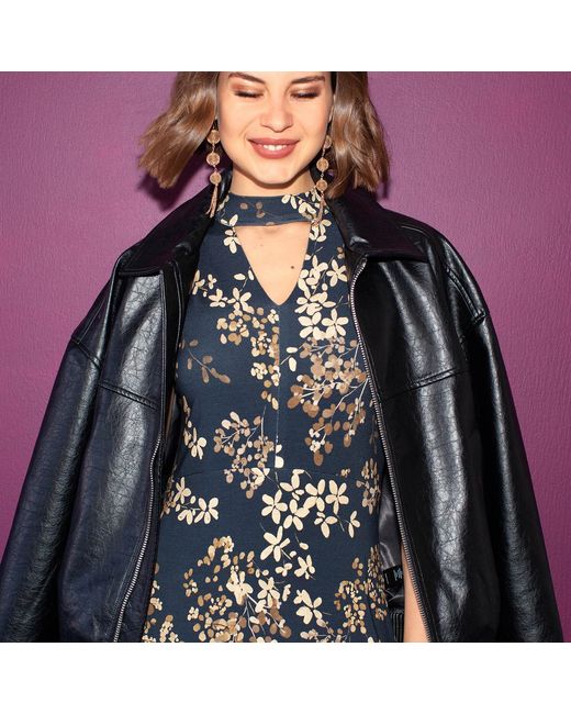 Alie Street London Black Saffie Dress Golden Blossom
