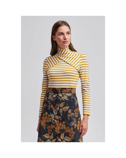 Marianna Déri Metallic Shirt With Twist Collar-Mustard