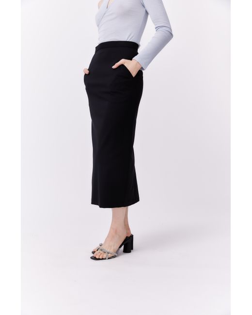MNK Atelier Blue Iris Tailored Long Column Skirt