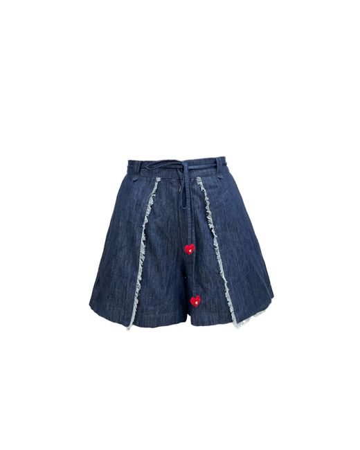 Style Junkiie Blue Heart Stringed Tencel Shorts