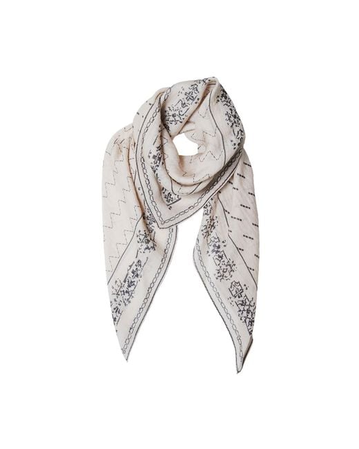 Ana Maison Gray Text From Ivory Silk Wool Scarf