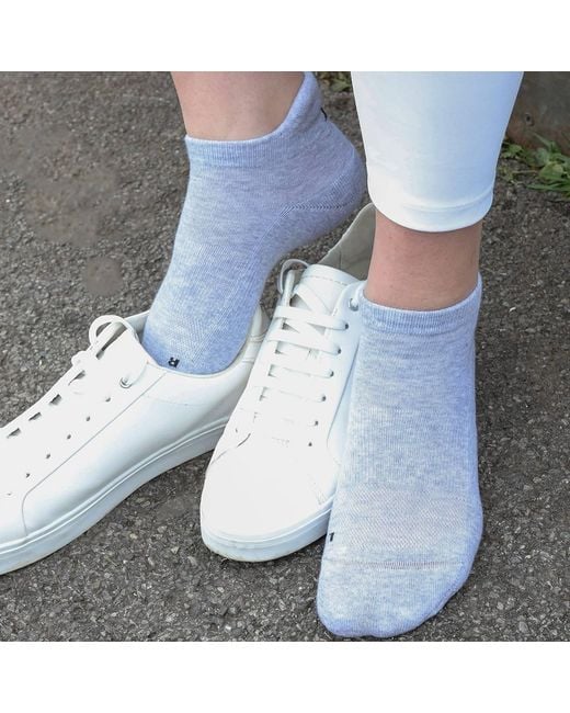 Peper Harow - Made in England Gray Organic Trainer Sport Socks –