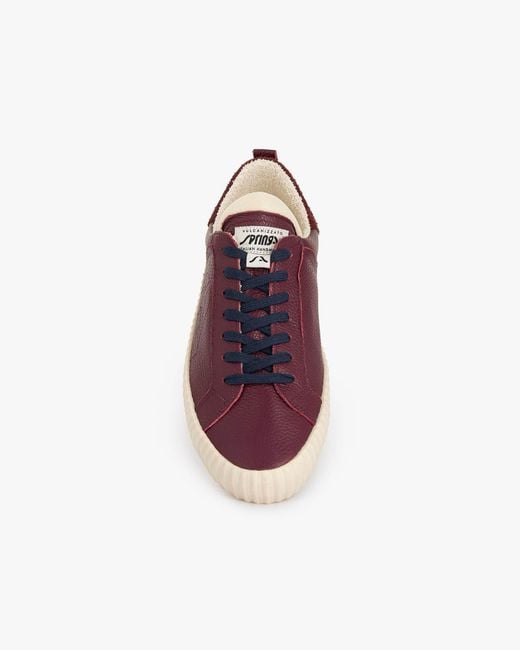 Springa | Unique Vulcanized Sneakers Italian Handmade Purple Wavy Leather Bordeaux Sneakers for men