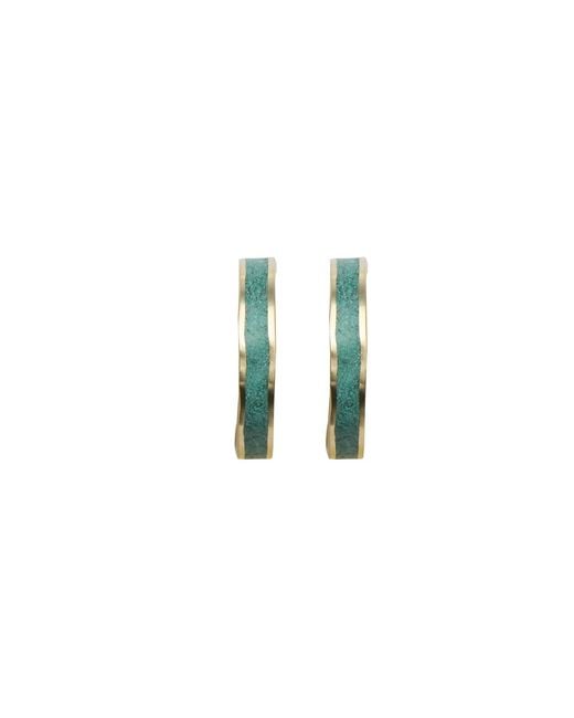 Zeworks Blue Dori Malachite Hoop Earrings