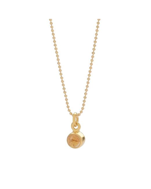 Nellou Jewellery Metallic Gem Dot Citrine Birthstone Necklace November Plated Sterling