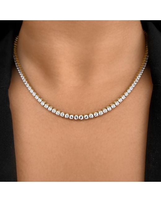 SALLY SKOUFIS Metallic Flirtation Necklace With Made Cz Diamond Stimulant