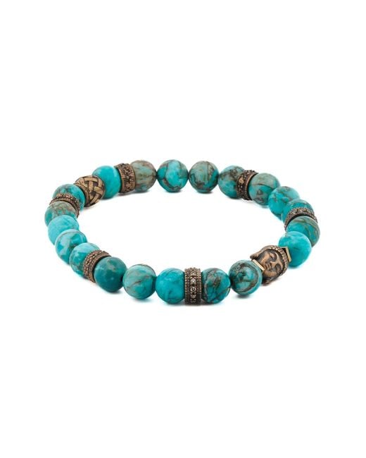Ebru Jewelry Blue Stone & Buddha Bead Hope Bracelet for men