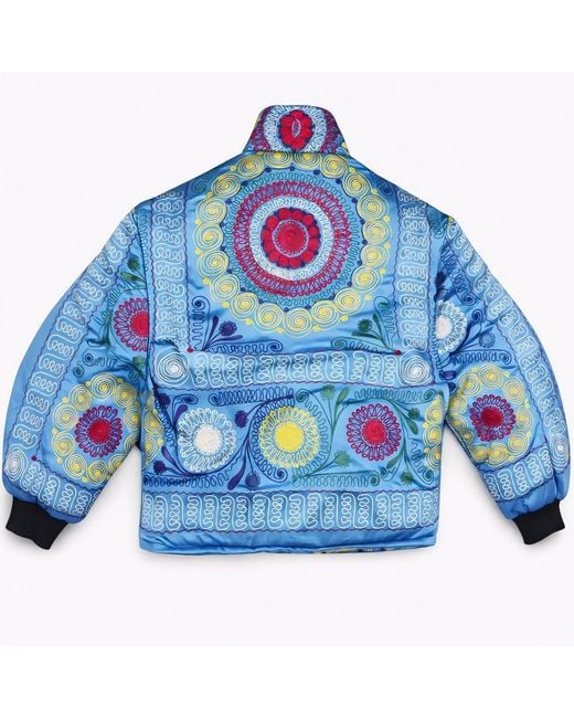 Zasta Studio Blue Unknown Tapestries Silk Bomber Jacket Large E for men