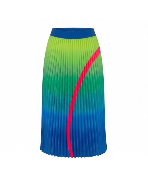 Lalipop Design Green Ombre Pleated Midi Skirt