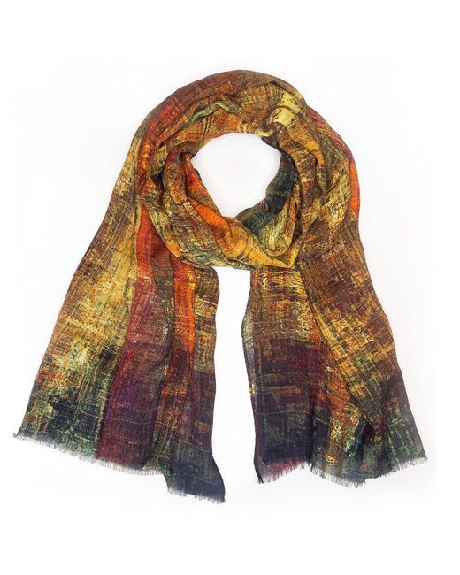 Alie Street London Yellow Celestine Silk Wool Scarf Golden Amber