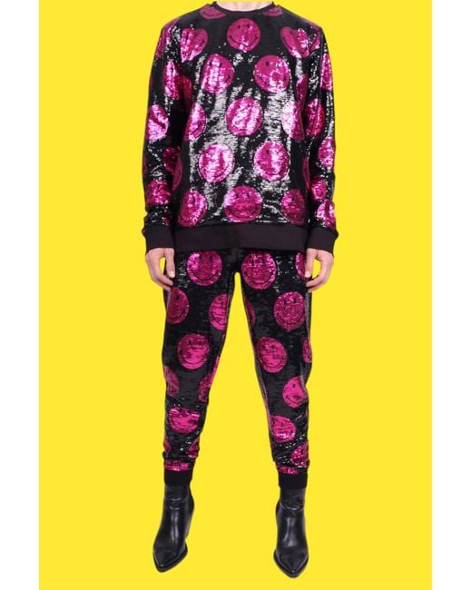 Any Old Iron Purple Smiley And Sequin Sweatshirt for men