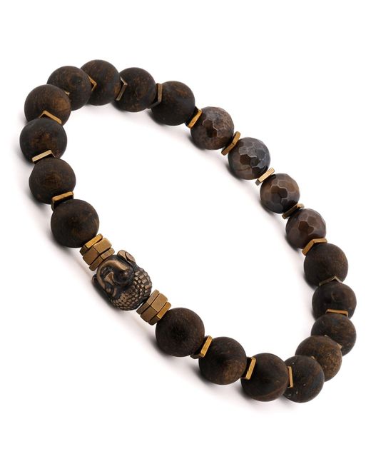 Ebru Jewelry Brown Nepal Spiritual Beaded Buddha Bracelet for men