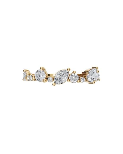 Aya Fine Jewelry White Fourteen Kt Brilliance Crown Oval Diamond Band