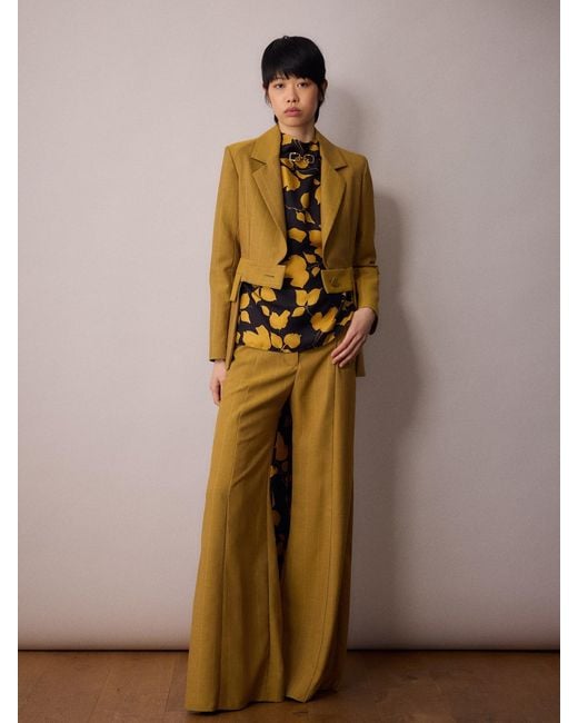 Amanda Thompson Couture Natural Anderson Trouser Mustard Pinstripe