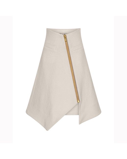 F.j.k by Farah Kadhimi Natural Emily The Ivory High Waisted Flirty Skirt