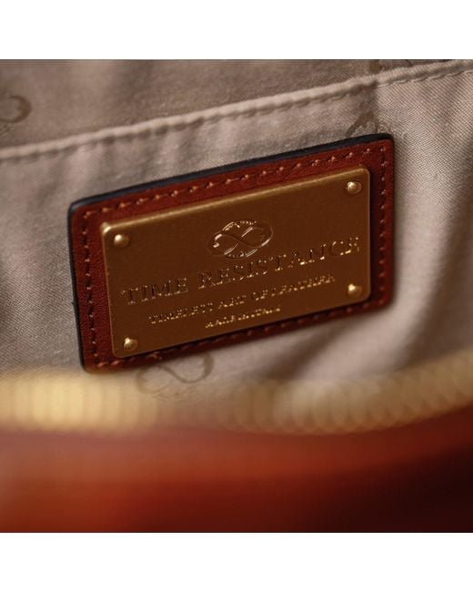 Time Resistance Brown Large Leather Briefcase Laptop Bag for men
