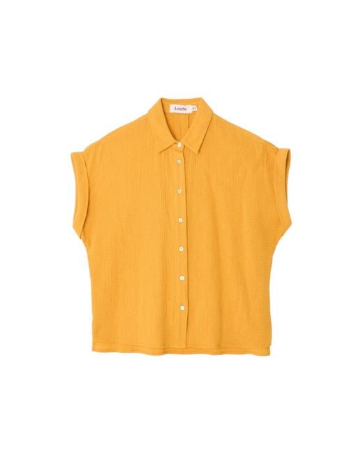 Louche Orange Abinaya Double Gauze Short Sleeved Shirt